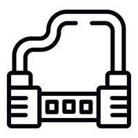 vecteur de contour d'icône de verrouillage de vélo d'équipement. sécurité sportive