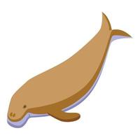 vecteur isométrique d'icône de dugong. animal marin