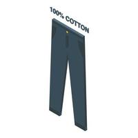 vecteur isométrique d'icône de pantalon en coton. matériel vestimentaire
