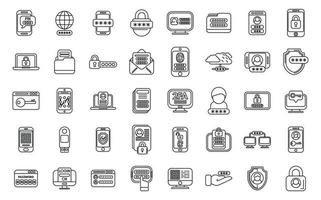les icônes d'authentification à deux facteurs définissent le vecteur de contour. certificat de code