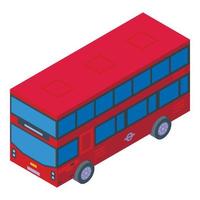 carte vecteur isométrique d'icône de bus rouge. tournée en angleterre