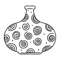 vase décoratif en céramique dans un style doodle dessiné à la main. illustration vectorielle isolée. vecteur