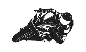 illustration de silhouette de motard vecteur