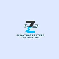 logo de lettre z bleu avec vagues et gouttes d'eau illustration vectorielle de conception. vecteur