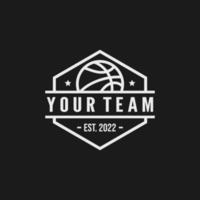 illustration vectorielle de conception de logo d'emblème d'équipe de basket-ball vecteur
