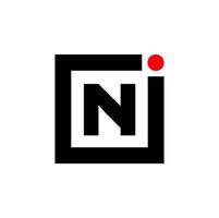 n lettre monogramme. n logo de l'entreprise avec carré. vecteur