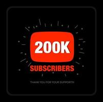 200k abonnés merci post. merci les fans pour les 200k abonnés. vecteur