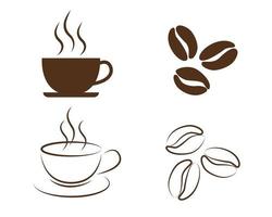 icônes d'éléments de café vecteur
