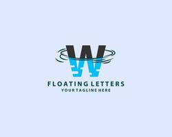 lettre initiale w à l'intérieur de la goutte d'eau, concept de logo créatif avec un style plat simple, couleur bleue sur fond blanc vecteur