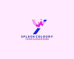 lettre initiale y à l'intérieur du logo splash liquide. icône moderne, conception de modèle vecteur