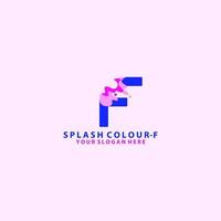 lettre f et création de logo couleur splash vecteur