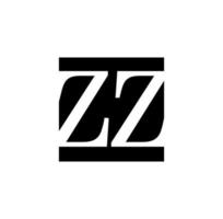monogramme de la société zz. logo de la marque z. zz vecteur noir et blanc.
