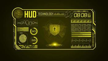 fond décran de technologie hud moderne avec cadenas vecteur