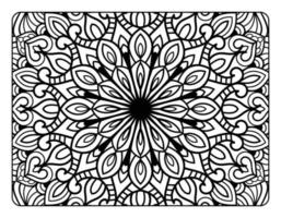 page de coloriage de mandala adulte pour la relaxation, page de coloriage pour adulte, page de livre de coloriage avec art de motif de mandala floral vecteur