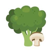 brocoli frais aux légumes champignons vecteur