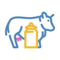 vache et lait couleur icône illustration vectorielle vecteur