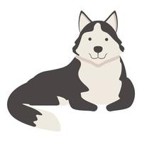 vecteur de dessin animé icône husky fatigué. chien sibérien