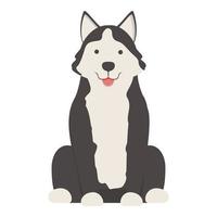 vecteur de dessin animé d'icône de chien husky. loup mignon
