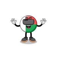 illustration du drapeau de madagascar avec un casque vr vecteur