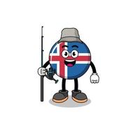 mascotte, illustration, de, islande, drapeau, pêcheur vecteur