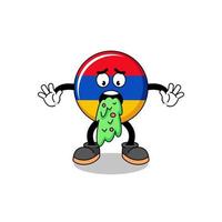 drapeau arménien mascotte dessin animé vomissements vecteur