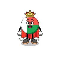 illustration de la mascotte du roi du drapeau de madagascar vecteur