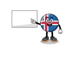 illustration du drapeau islandais faisant une présentation vecteur