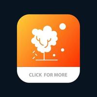 bouton d'application mobile de réchauffement des arbres du sol mondial sec version de glyphe android et ios vecteur