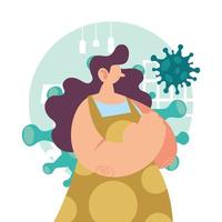 femme présentant des symptômes de maladie à coronavirus vecteur
