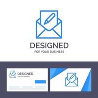 carte de visite créative et modèle de logo composer modifier e-mail enveloppe courrier illustration vectorielle vecteur