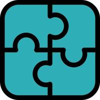 stratégie de pièces de puzzle travail d'équipe icône de couleur plate modèle de bannière d'icône vectorielle vecteur