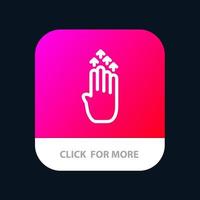 doigt quatre geste flèche vers le haut bouton d'application mobile version de ligne android et ios vecteur