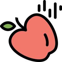 modèle de bannière d'icône de vecteur d'icône de couleur plate de science alimentaire pomme