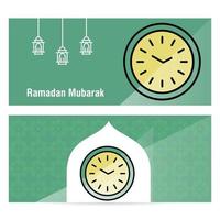 bannière de concept ramadan kareem avec des motifs islamiques vecteur