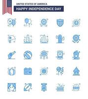 joyeux jour de l'indépendance pack de 25 signes et symboles de blues pour la tête aigle célébration américaine éléments de conception vectoriels américains modifiables américains vecteur