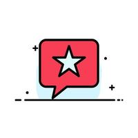 chat message préféré star business ligne plate remplie icône vecteur modèle de bannière