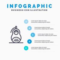 fraude grenade matriochka paix russie ligne icône avec 5 étapes présentation infographie fond vecteur