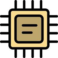 modèle de bannière d'icône de vecteur d'icône de couleur plate de processeur de micropuce cpu