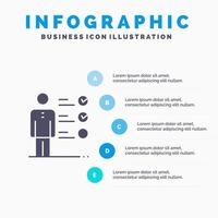 compétences professionnelles compétences emplois tue capacité professionnelle icône solide infographie 5 étapes fond de présentation vecteur