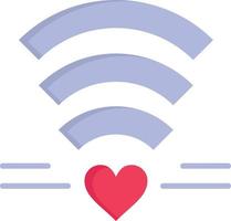 wifi amour mariage coeur plat couleur icône vecteur icône modèle de bannière