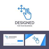 carte de visite créative et modèle de logo doigt geste tenir illustration vectorielle vecteur