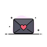 courrier amour coeur entreprise logo modèle plat couleur vecteur