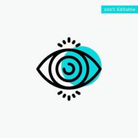 test oculaire recherche science turquoise point culminant cercle icône vecteur