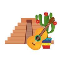 Conception de vecteur de cactus et de guitare