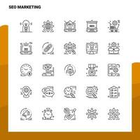 ensemble d'icônes de ligne de marketing seo ensemble 25 icônes conception de style minimalisme vectoriel icônes noires définies pack de pictogrammes linéaires