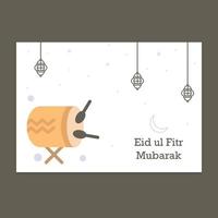 illustration de carte de voeux eid mubarak vecteur