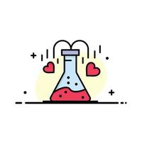 modèle de logo d'entreprise d'amour de coeur de flacon chimique couleur plate vecteur