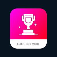 trophée de la coupe du prix canada bouton de l'application mobile version de glyphe android et ios vecteur