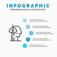 emprunt d'idées dépendance attraper l'habitude icône de la ligne humaine avec 5 étapes présentation infographie fond vecteur