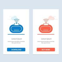 sécurité de l'appareil signal wifi bleu et rouge télécharger et acheter maintenant modèle de carte de widget web vecteur